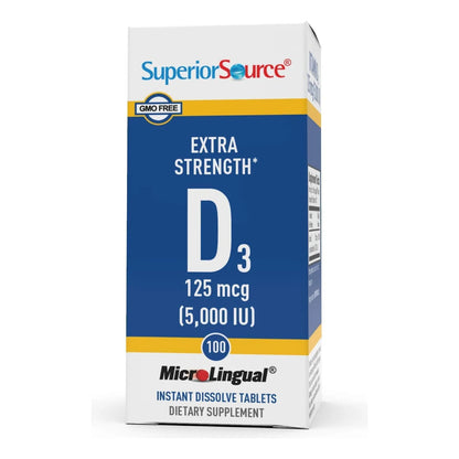 Vitamina D3 Extra Fuerte 5000 Ui 100 Tabletas Disolucion Rapida Calidad Premium
