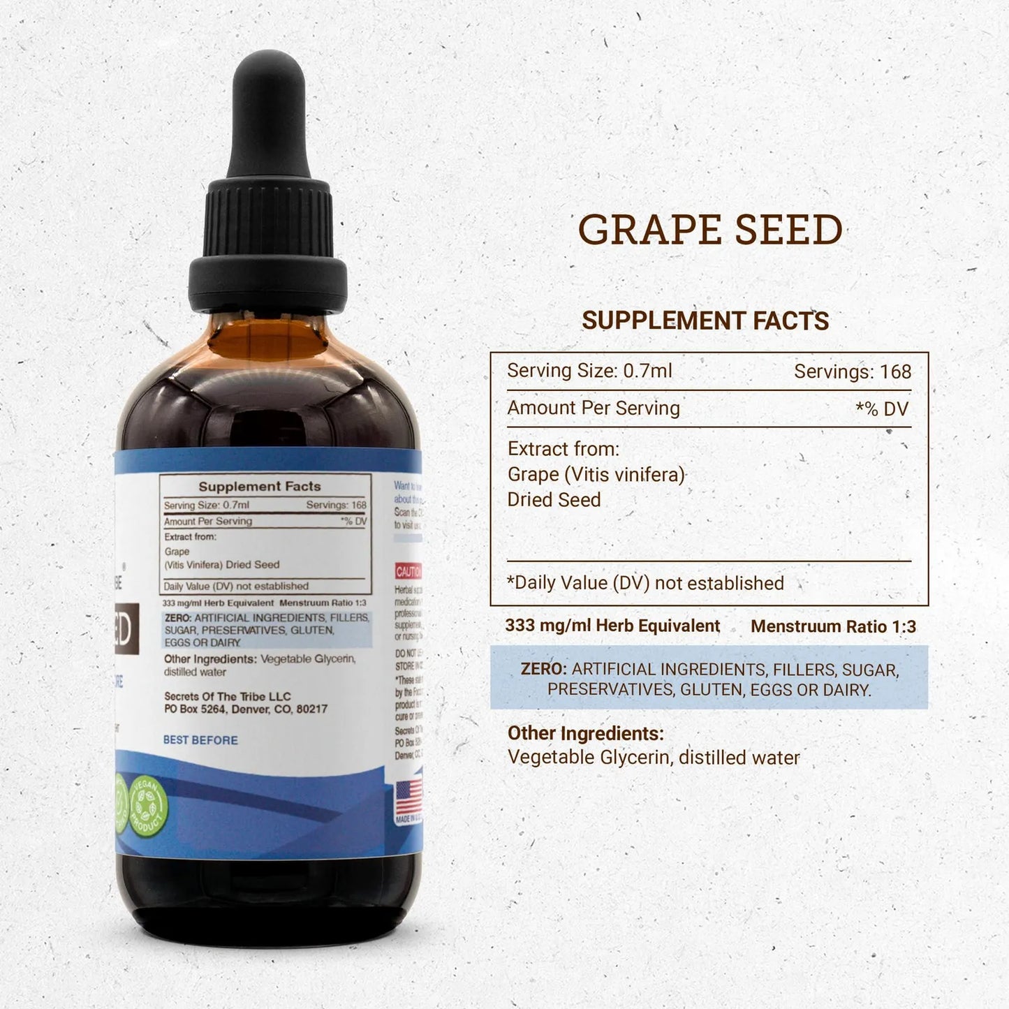 Extracto Liquido De Semilla De Uva 120 Ml Sin Alcohol Vitis Vinifera Puro Y Natural