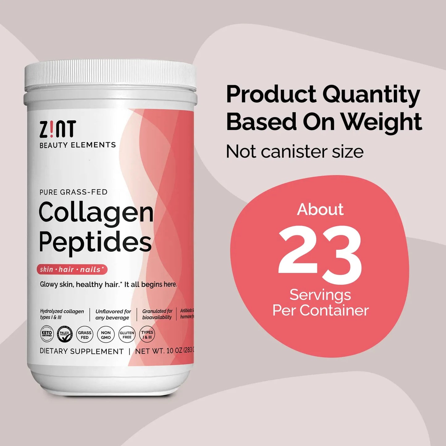 Polvo De Péptidos De Colágeno Hidrolizado 10 Onzas Suplemento De Belleza Keto Paleo
