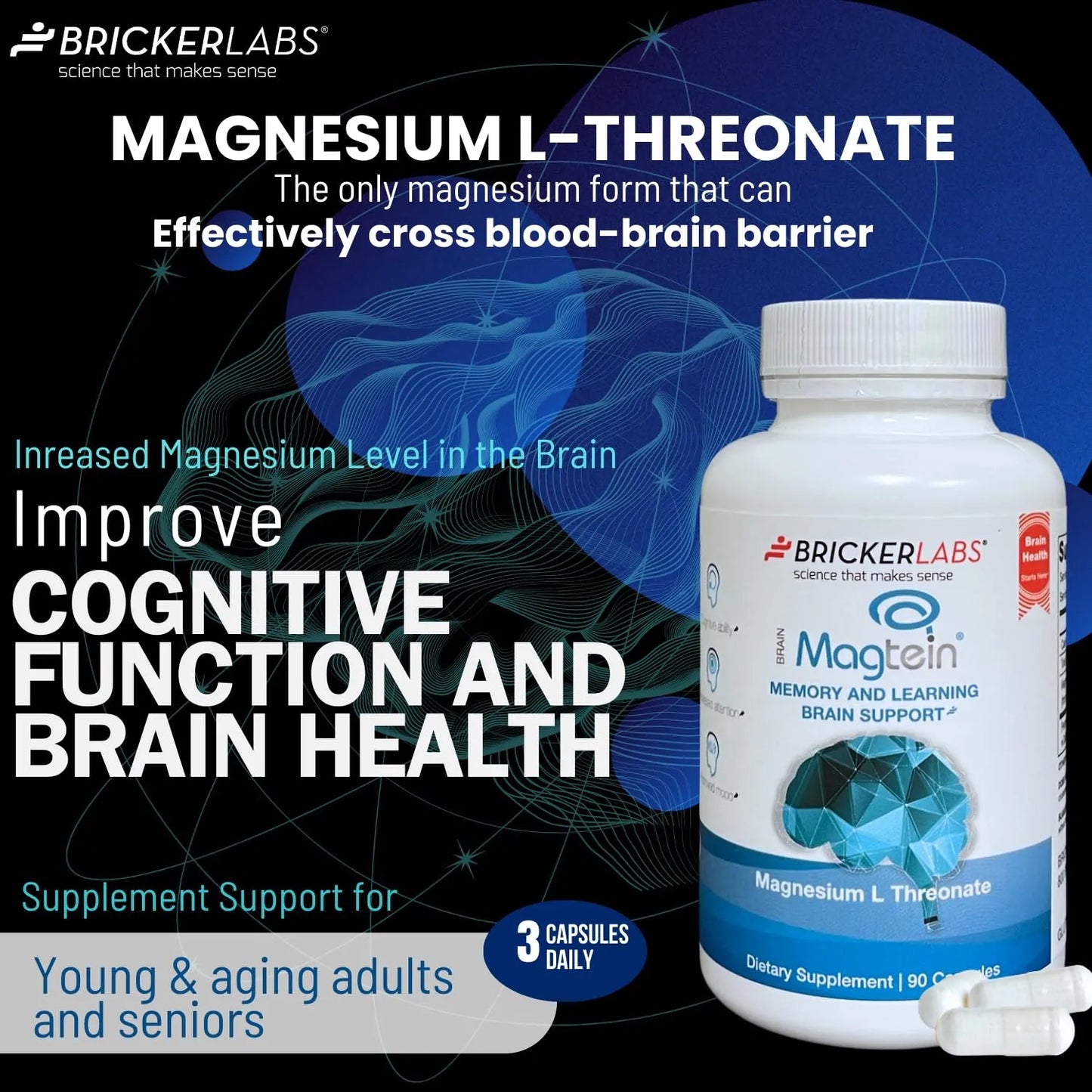Magtein Magnesium L Threonate Suplemento Memoria Enfoque Salud Cerebral