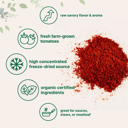 Tomate En Polvo Organico 2 Libras Fresco Liofilizado Sin Gluten Vegano