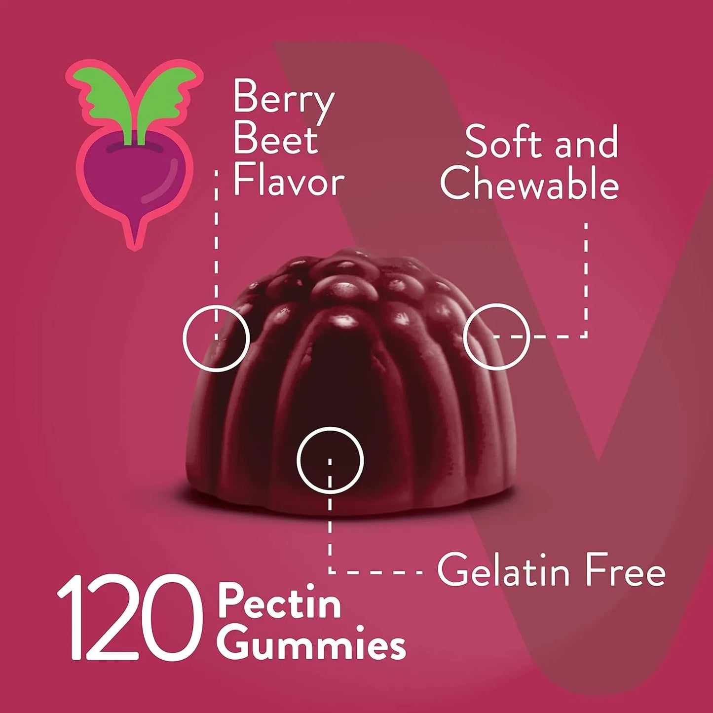 Gomitas De Raiz De Remolacha Con Magnesio Y Vitamina C Viteey Suplemento Cardiaco Vegano