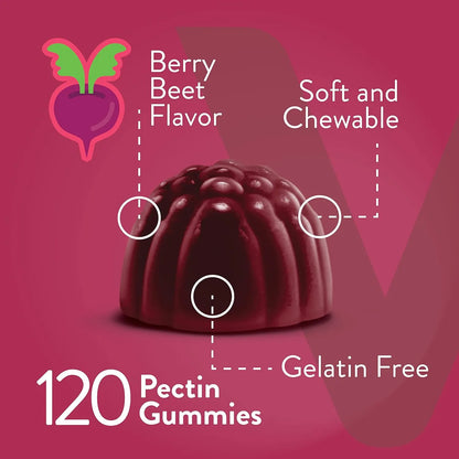 Gomitas De Raiz De Remolacha Con Magnesio Y Vitamina C Viteey Suplemento Cardiaco Vegano