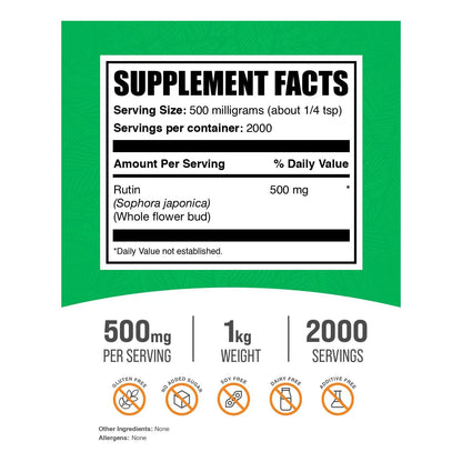 Polvo De Rutina De Sophora Japonica Antioxidante 500 Mg 1 Kg