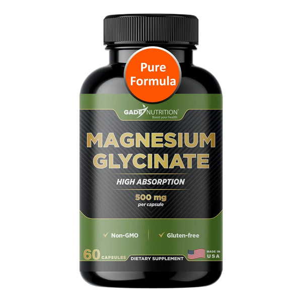 Magnesio Glicinato Puro 500mg Para Sueño Profundo Y Relajación Muscular