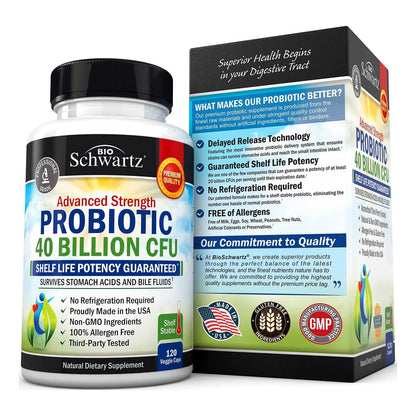 Probiotico 40 Billones Ufc Con Astragalo Y Lactobacillus Acidophilus Para Digestión E Inmunidad