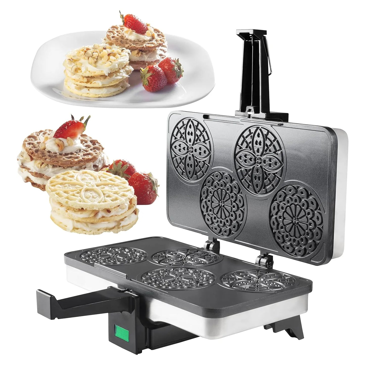 Plancha Pizzelle Italiana Mini Cucinapro 4 Galletas Antiadherente Envio Gratis
