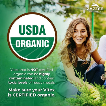 Vitex Organico 500 Mg 120 Capsulas Extracto 4x Estandarizado Fertilidad Hormonal