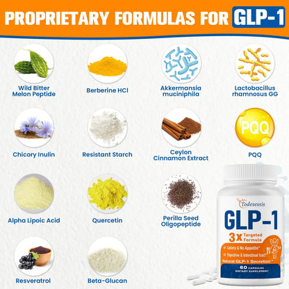 Suplemento GLP 1 Natural Con Probióticos Akkermansia Y Berberina Para Digestión Y Metabolismo