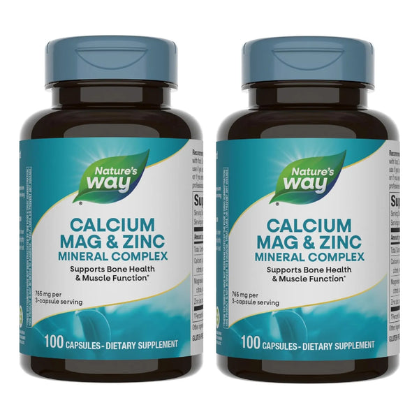 Nature's Way Complejo Mineral Calcio Magnesio Zinc 765 Mg 100 Capsulas
