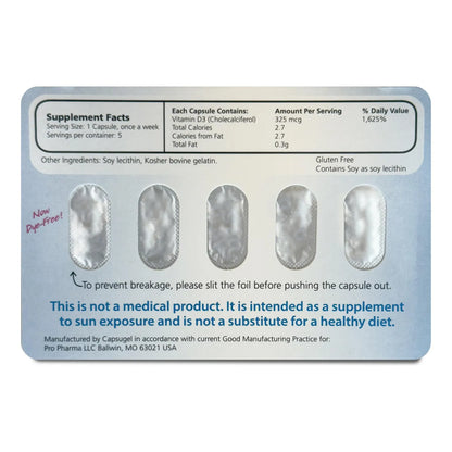 Vitamina D3 13000 Ui 60 Cápsulas Suministro Semanal 60 Semanas