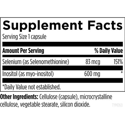 Thyrommune Suplemento Tiroideo Con Selenio Y Mio Inositol 60 Capsulas Vegano Sin Gluten