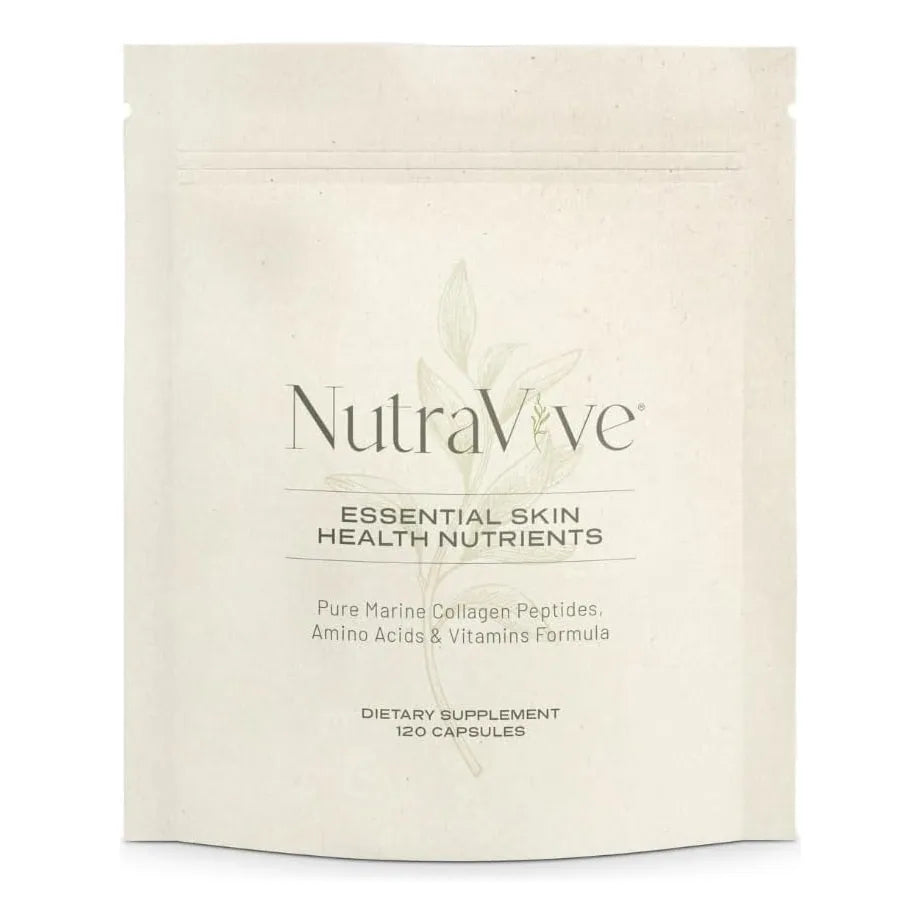 NutraVive Colágeno Marino 10X Potencia Reduce Arrugas Firmeza Piel Suplemento