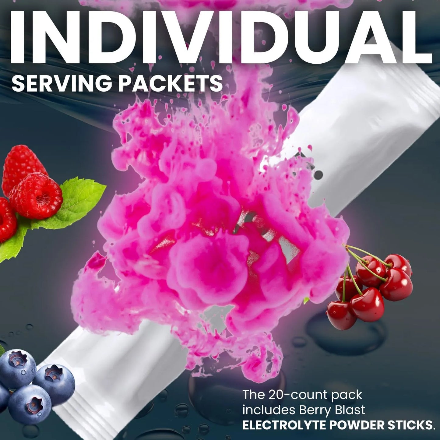 Vital Rise Hydrate Berry Blast Polvo Electrolitos Bajo Sodio 20 Sobres