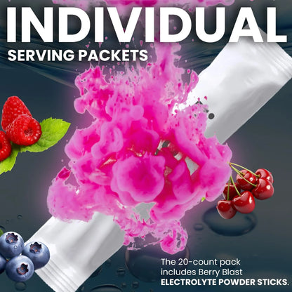 Vital Rise Hydrate Berry Blast Polvo Electrolitos Bajo Sodio 20 Sobres