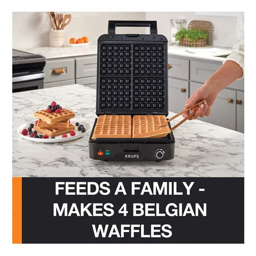 Wafflera Belga Temperatura Ajustable 4 Platillos Removibles Placas Ceramica