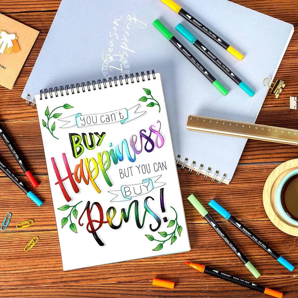 Nicecho Art Markers Dual Brush Pen 60 Colores Marcadores Profesionales Punta Fina Y Pincel