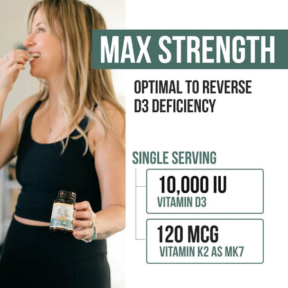 Vitamina D3 K2 All Trans MK7 10000 Ui 120 Mcg Vegano Sublingual