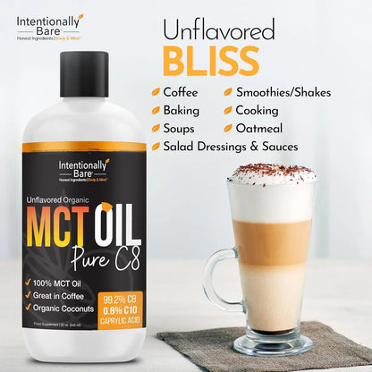 Aceite Mct C8 Orgánico Para Dietas Keto Y Veganas Energía Cerebral Instantánea