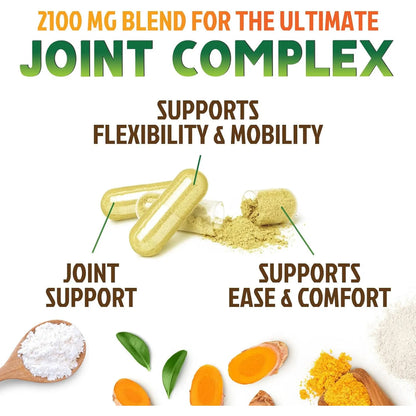 Complejo Glucosamina Condroitina Msm Triple Fuerza Con Cúrcuma Y Boswellia 2100mg Soporte Articular