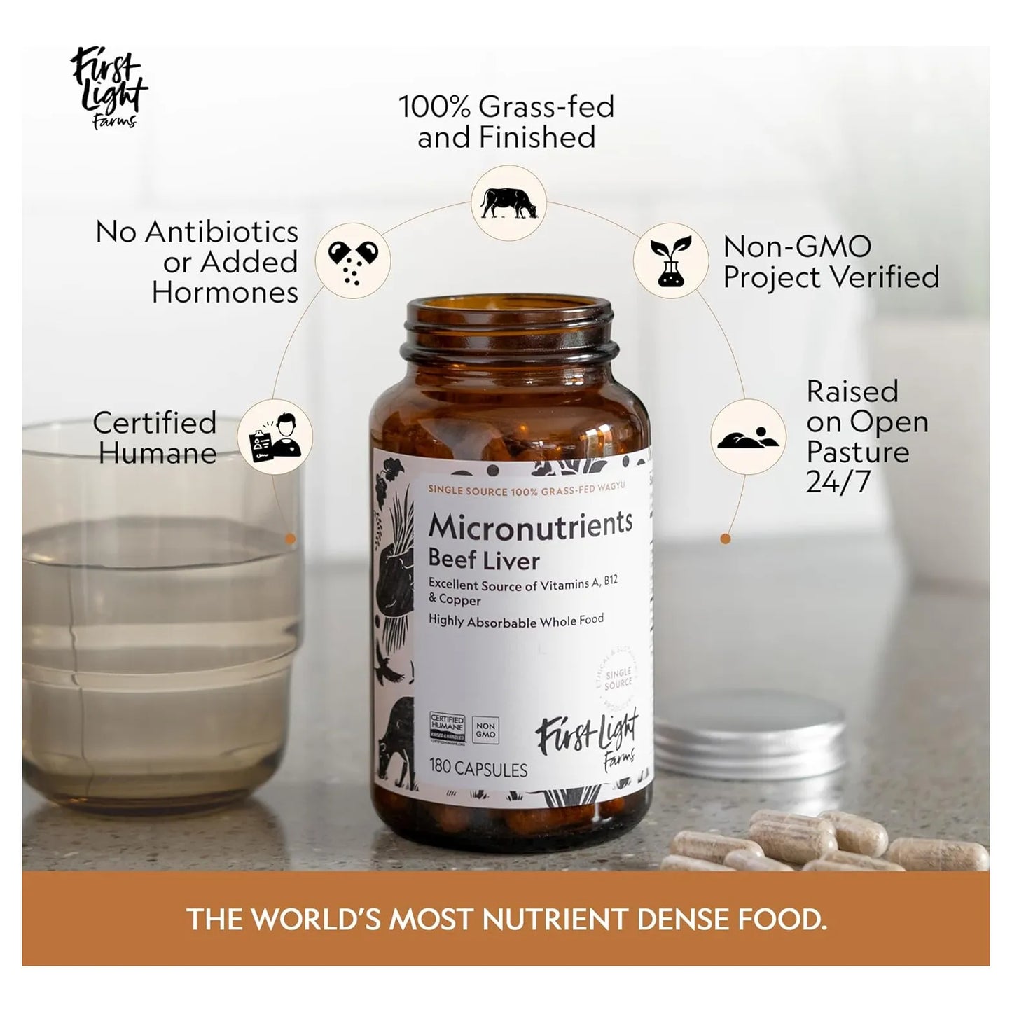 Capsulas Hígado De Res Liofilizadas Alimentado Con Pasto 180 Unidades Nutrición Integral
