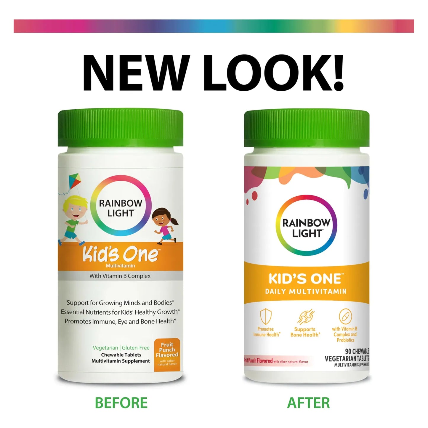 Kids One Multivitaminico Masticable Para Niños Crecimiento Saludable Sabor Frutas