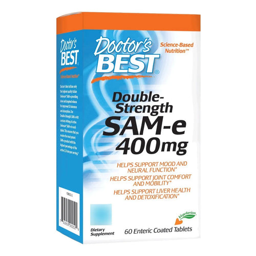 Tabletas Doctors Best SAM-e Doble Fuerza 0.4 G Con Envoltura Entérica Mejora Estado De Ánimo Y Salud Cognitiva