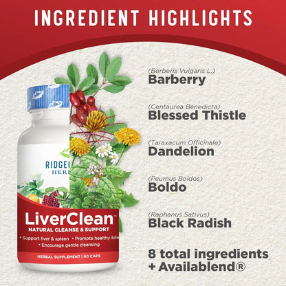 LiverClean Suplemento Hepatico Cardo Bendito Diente De Leon 60 Capsulas