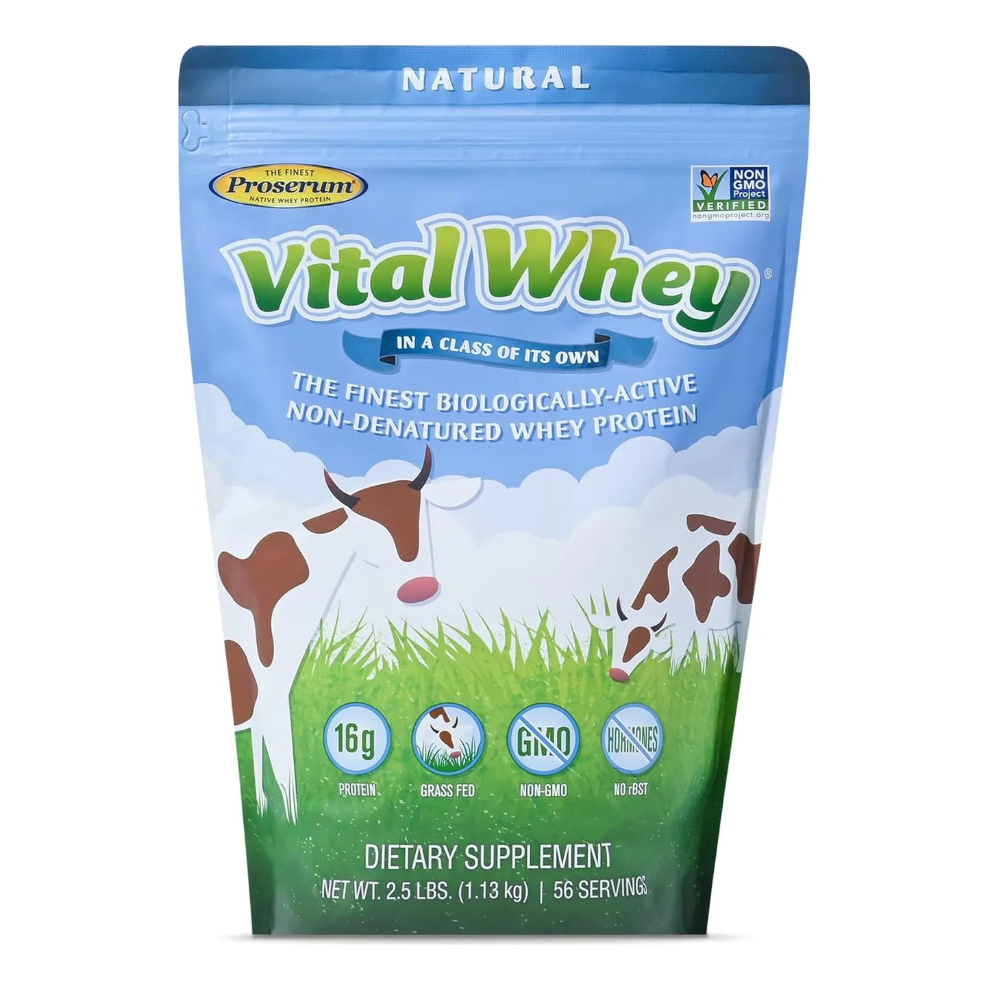 Proteína Vital Whey Natural 2.5 Lb Alimentada Con Pasto Para Recuperación Muscular