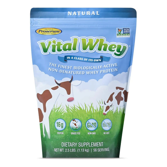 Proteína Vital Whey Natural 2.5 Lb Alimentada Con Pasto Para Recuperación Muscular