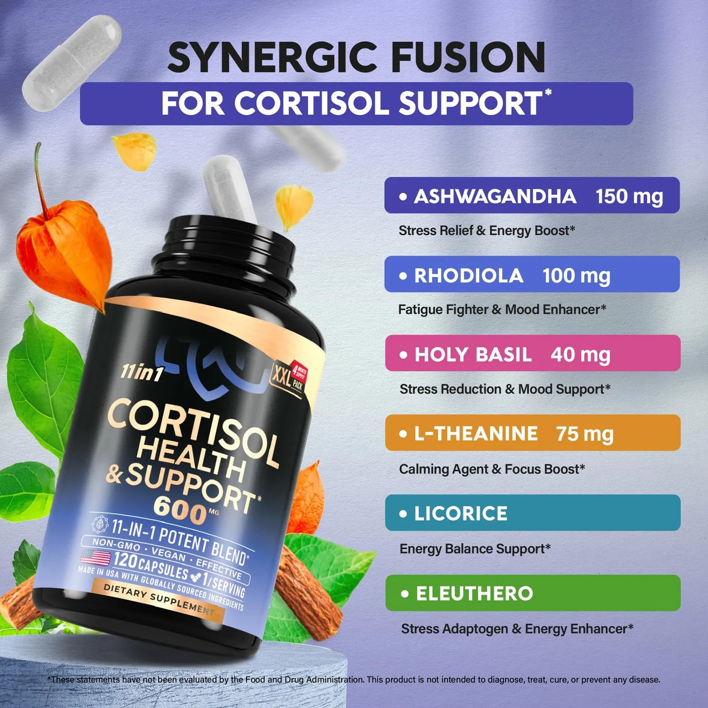 Suplemento De Cortisol Natural Para Mujeres Equilibrio Hormonal Con Ashwagandha Y Vitaminas