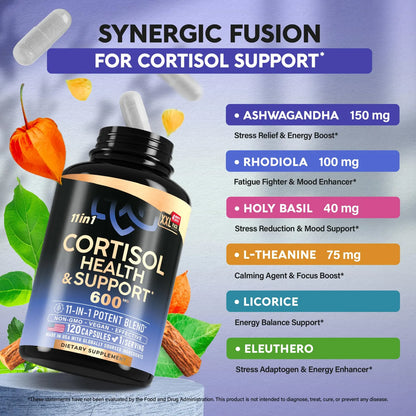 Suplemento De Cortisol Natural Para Mujeres Equilibrio Hormonal Con Ashwagandha Y Vitaminas