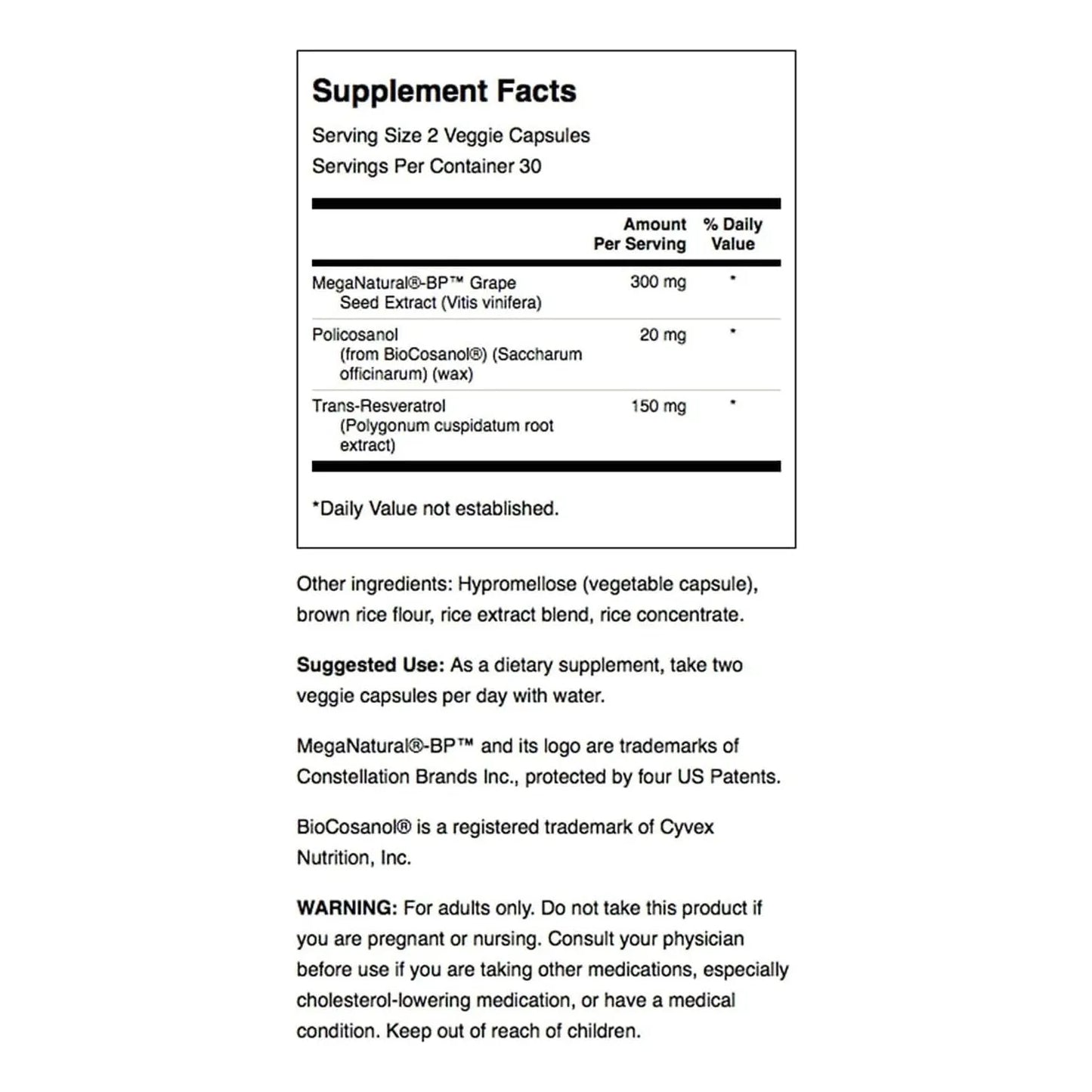 Pure Heart Suplemento Cardiovascular Resveratrol 60 Cápsulas Vegano