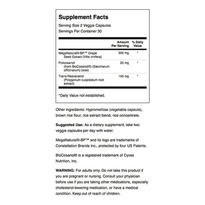 Pure Heart Suplemento Cardiovascular Resveratrol 60 Cápsulas Vegano