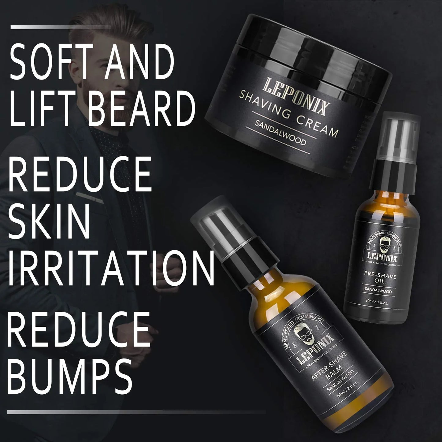 Kit De Afeitado Premium Hombre Maquinilla Seguridad Cuchillas Repuesto Crema Sandalo Regalo