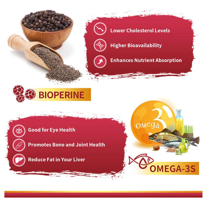 Capsulas Blandas Coenzima Q10 200mg Con PQQ BioPerine Omega3 120 Unidades