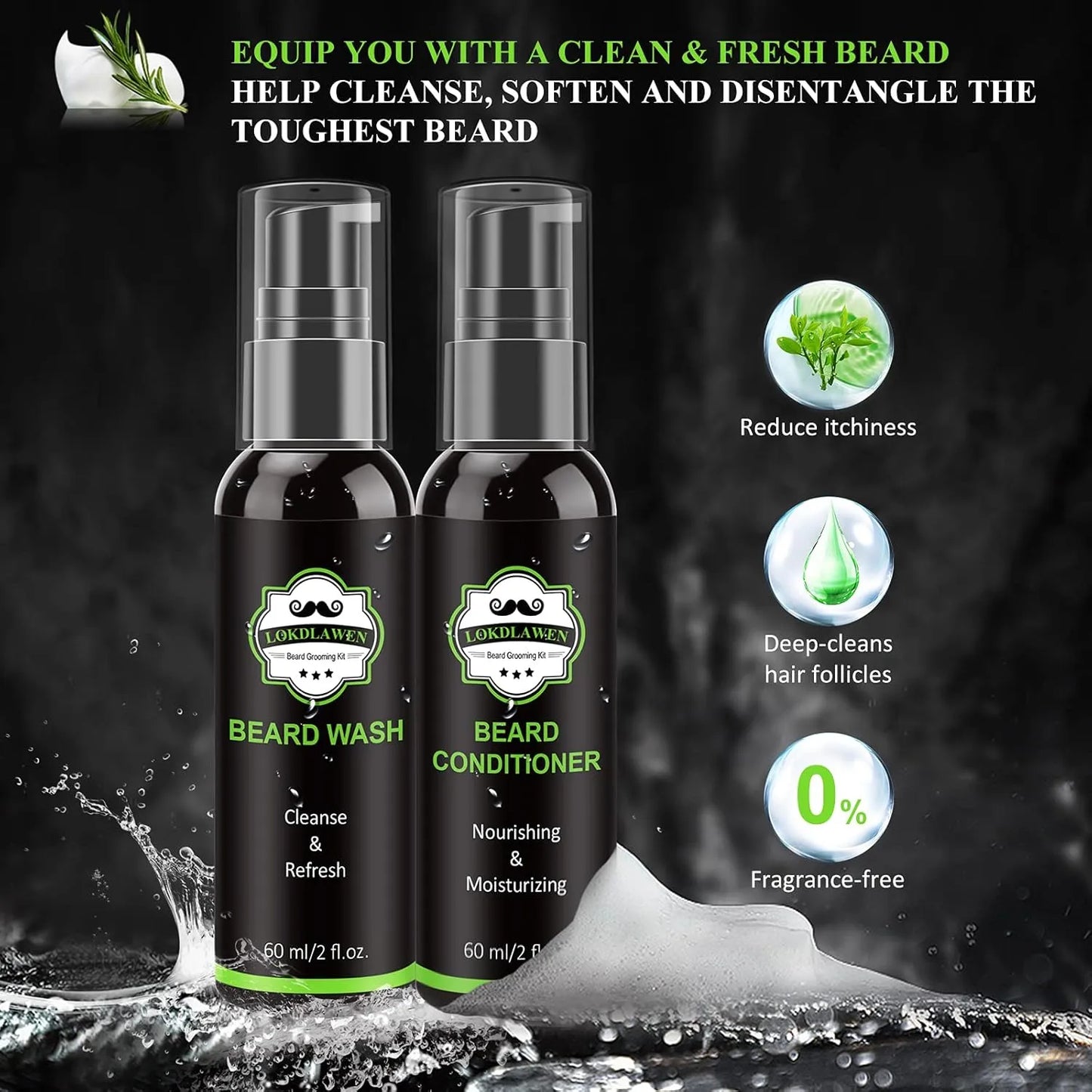 Kit De Barba 10 En 1 Cuidado Profesional Con Aceite Bálsamo Y Herramientas