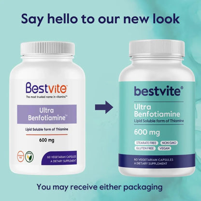 Benfotiamina 600 Mg 120 Cápsulas Veganas Sin Aditivos Máxima Absorción