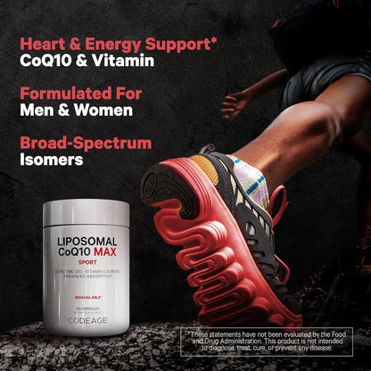 Coenzima Q10 250 Mg Con Vitamina E 60 Cápsulas Liposomal Codeage Energía Y Protección