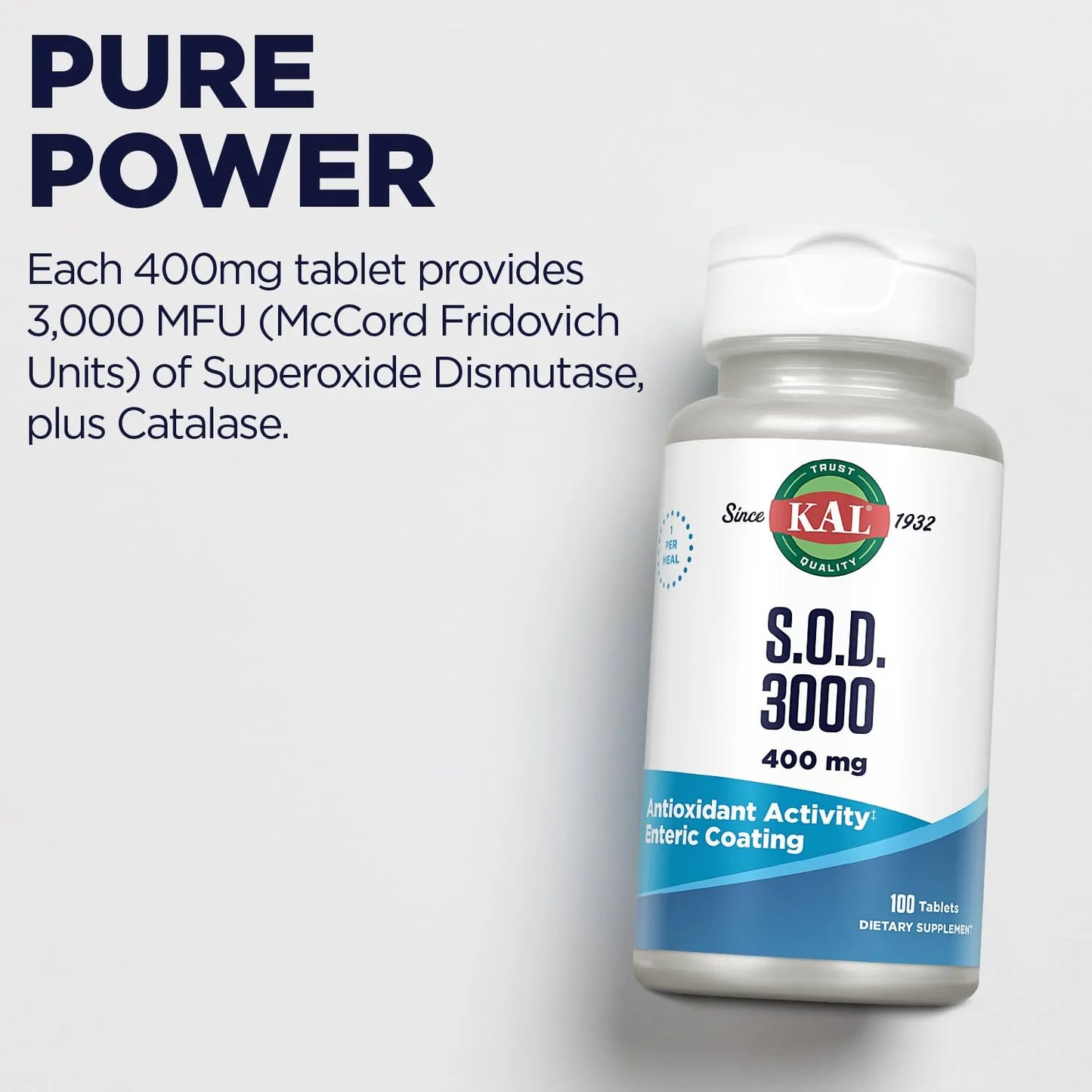SOD 3000 Suplemento Antioxidante De 400 Mg Superóxido Dismutasa Hígado De Res Con Recubrimiento Entérico