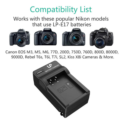 Cargador Bateria Lp E17 Compatible Canon Eos Rebel T7i T6i Sl3 Seguro Y Portatil