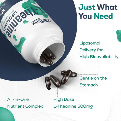 L Teanina Liposomal 500 Mg Con Gaba 200 Mg Y Magnesio 100 Mg Capsulas Suplemento Para Relajacion Y Concentracion