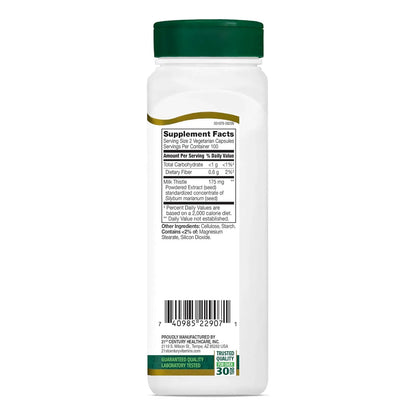 Capsulas Vegetales De Extracto De Cardo Mariano 200 Unidades Antioxidante Y Soporte Hepatico