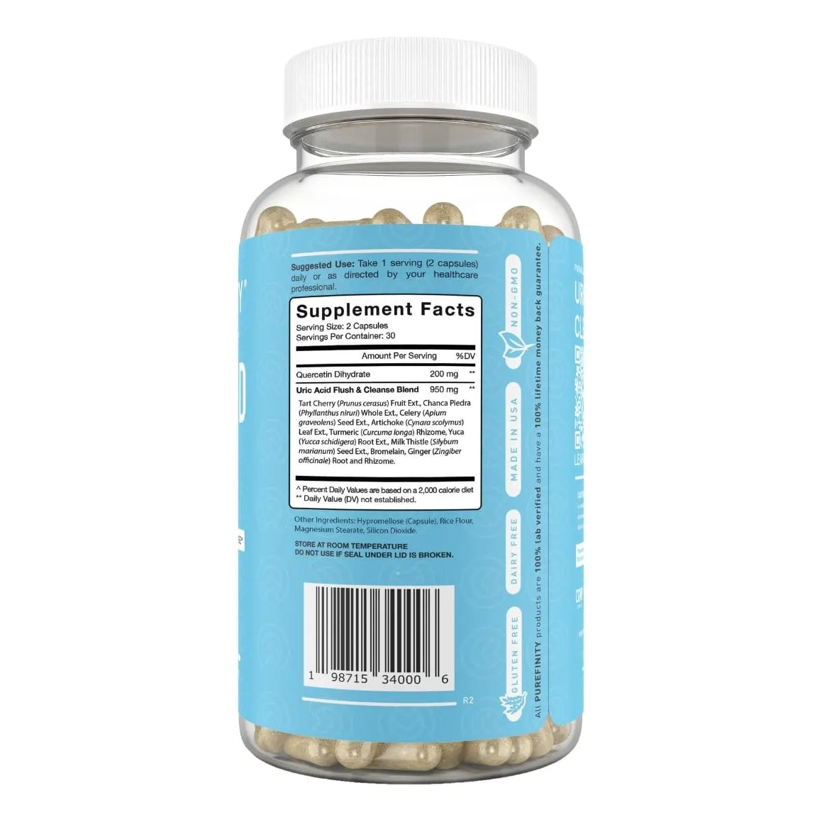 Ácido Úrico Flush Cleanse Soporte Articular Con Extracto De Cereza Y Cúrcuma