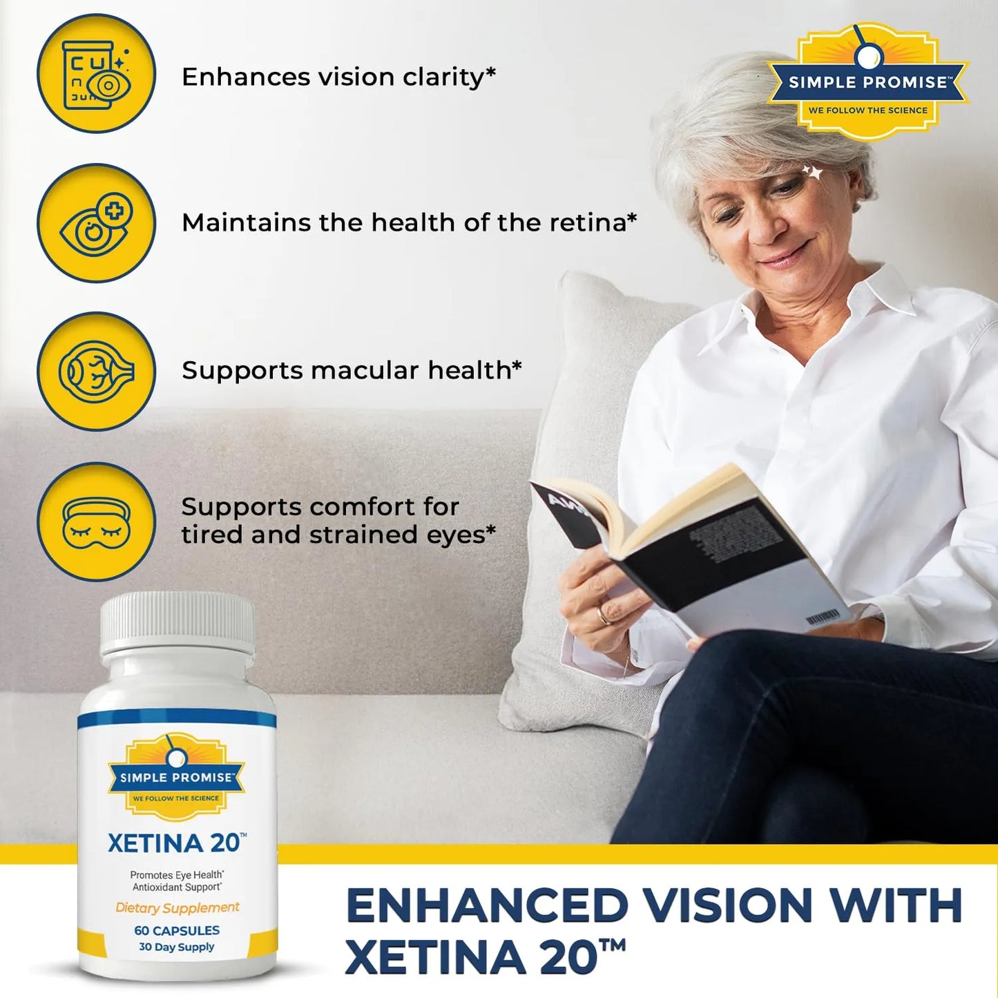 Simple Promise Xetina 20 Suplemento De Luteína Y Zeaxantina Para Salud Ocular 60 Cápsulas