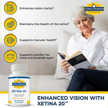 Simple Promise Xetina 20 Suplemento De Luteína Y Zeaxantina Para Salud Ocular 60 Cápsulas