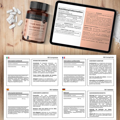 Acido Hialuronico 300 Mg 180 Comprimidos Triple Potencia Hyaluronato Sodio