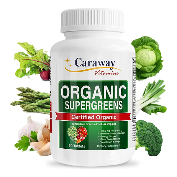 Complejo Orgánico Superalimentos Vitaminas Verdes 1350 Mg 60 Tabletas