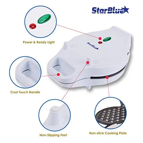 Maquina Para Hacer Gofres De Burbujas Plancha Electrica 110V Placas De Teflon Antiadherente