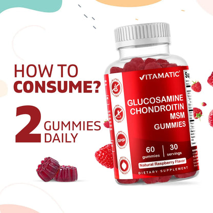 Gomitas Condroitina Glucosamina MSM Vitamina E Soporte Articular 60 Unidades